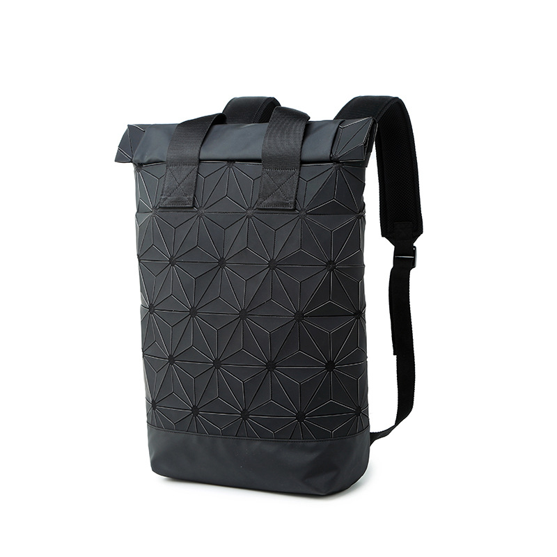 

Рюкзак геометрический треугольники Rolltop роллтоп TYL3816 черный