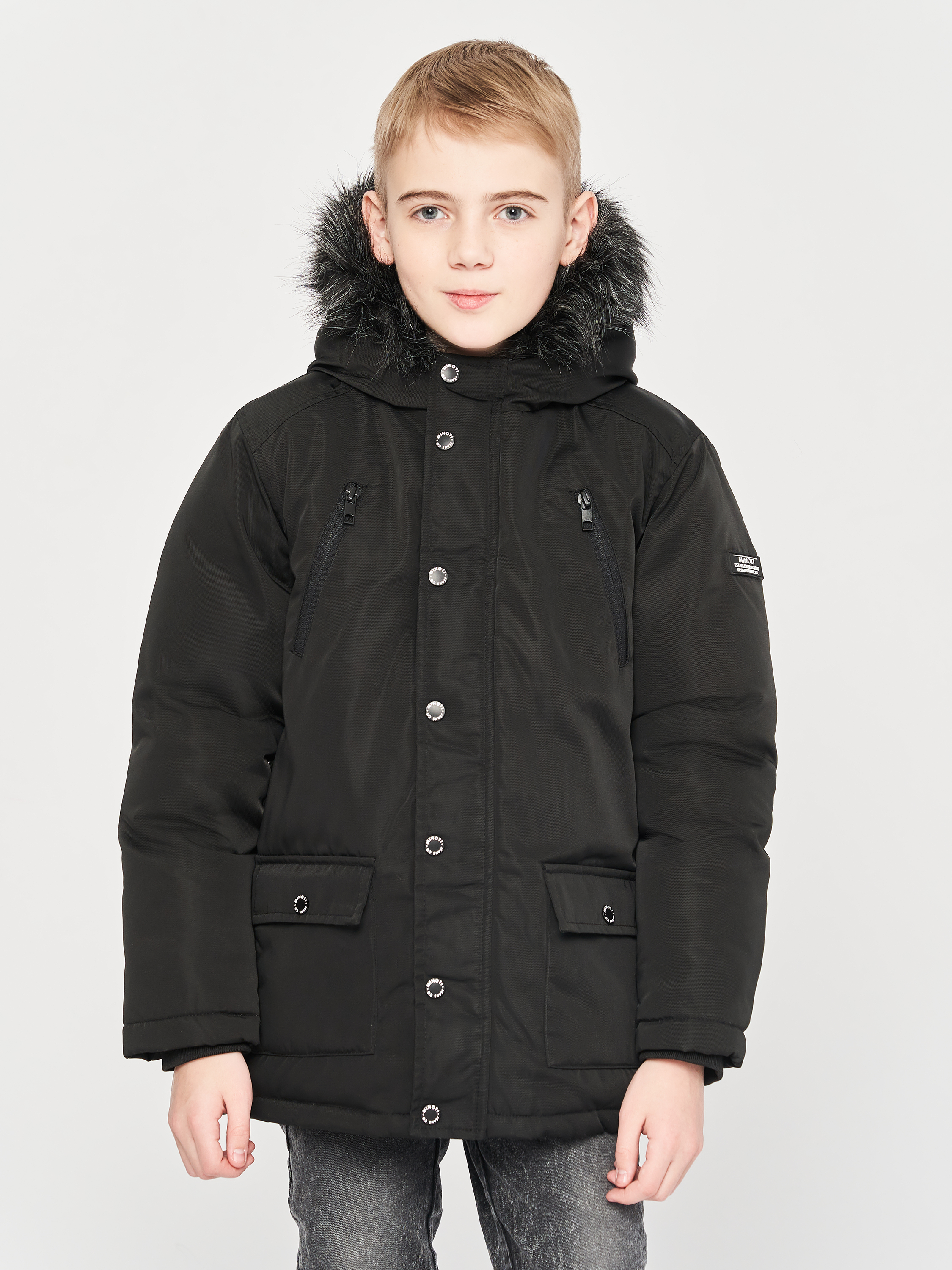 Акция на Дитяча зимова куртка для хлопчика Minoti 11COAT 19 37382TEN 128-134 см Чорна от Rozetka