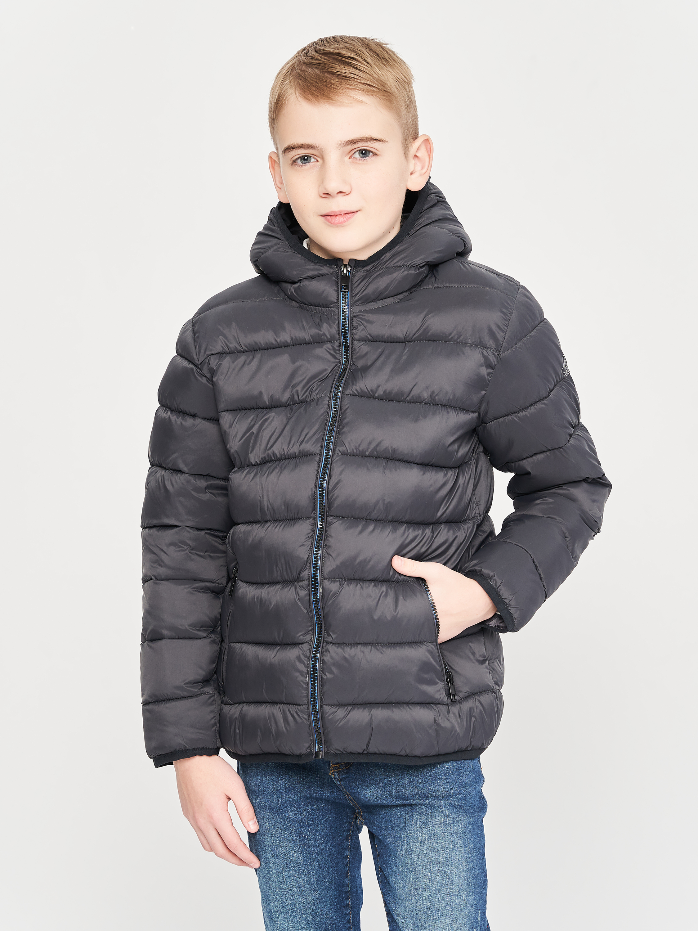 Акция на Підліткова демісезонна куртка для хлопчика Minoti 11COAT 3 37366TEN 134-140 см Темно-сіра от Rozetka
