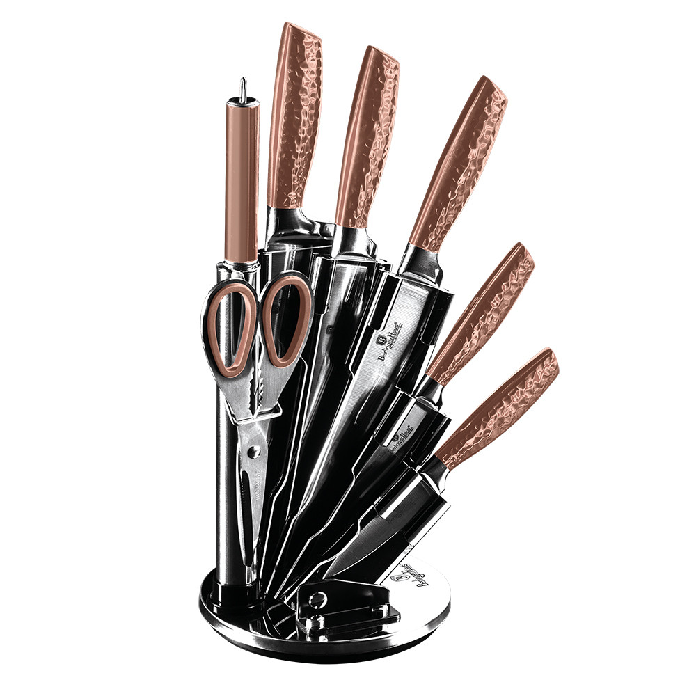

Набор ножей на подставке 8 предметов Berlinger Haus Metallic Line Rose Gold Edition BH 2462
