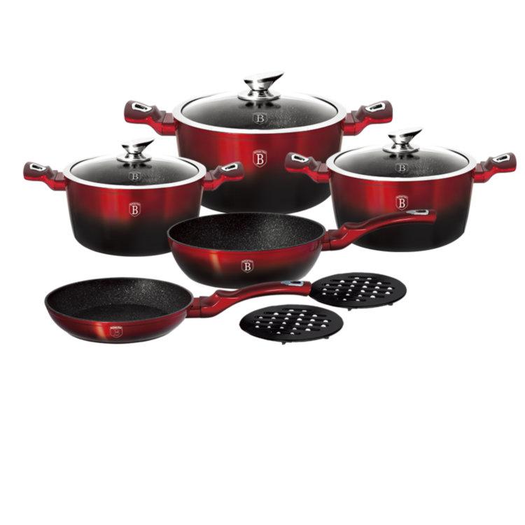 

Набор посуды Berlinger Haus 10 предметов Metallic Line BLACK BURGUNDY Edition BH 1631N