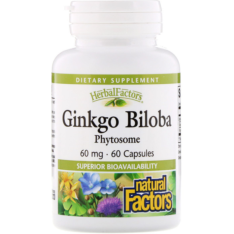 Биодобавка Natural Factors Фитосомы гинкго двулопастного (Ginkgo Biloba ...