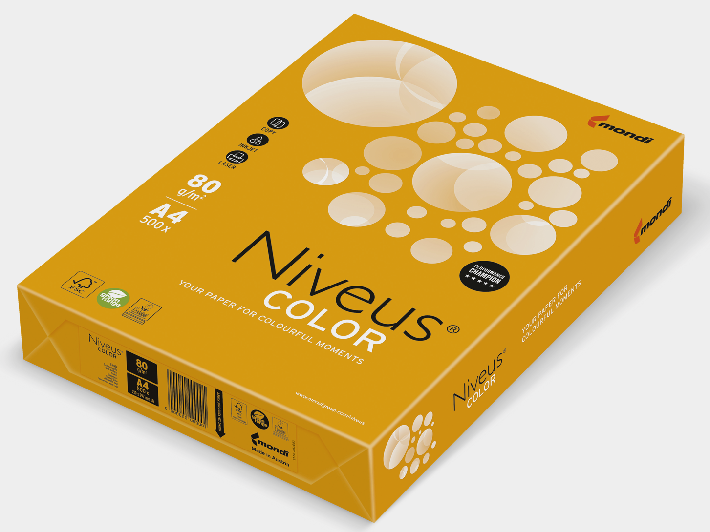 

Бумага цветная Niveus неон А4/80 500л оранжевый (A4.80.NVN.NEOOR.500)