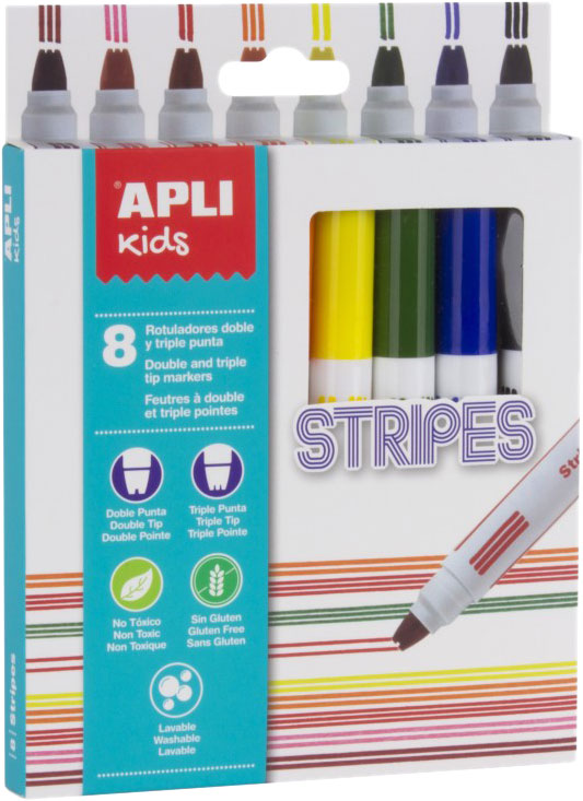

Набор маркеров Apli Kids Stripes 8 цветов (16809) (8410782168096)