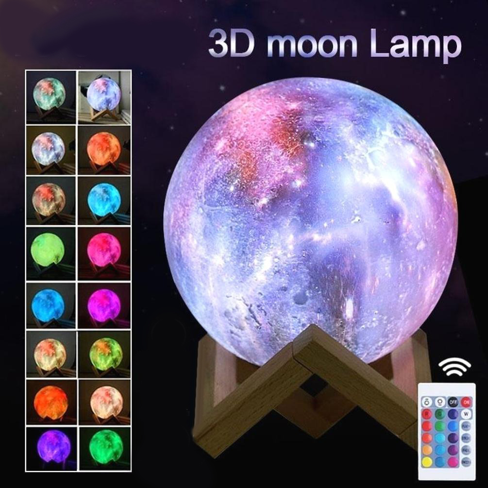 Улучшенный настольный светильник Луна 3D Moon Night Light Космос ПУЛЬТ ...