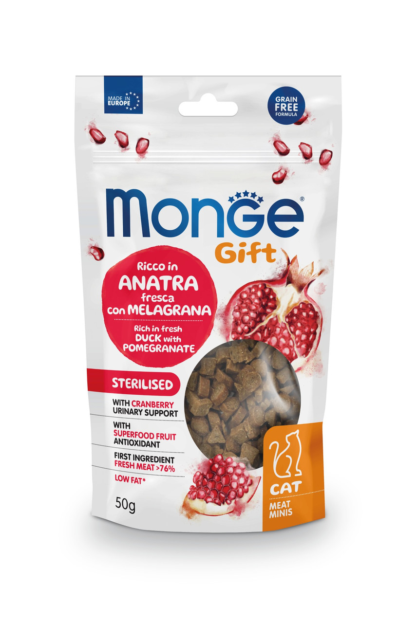 Вкусняшки для котов Monge Gift Sterilised утка с гранатом от продавца ...