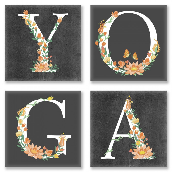 

Набор для росписи по номерам Идейка YOGA лофт 18*18 см*4 шт. CH118