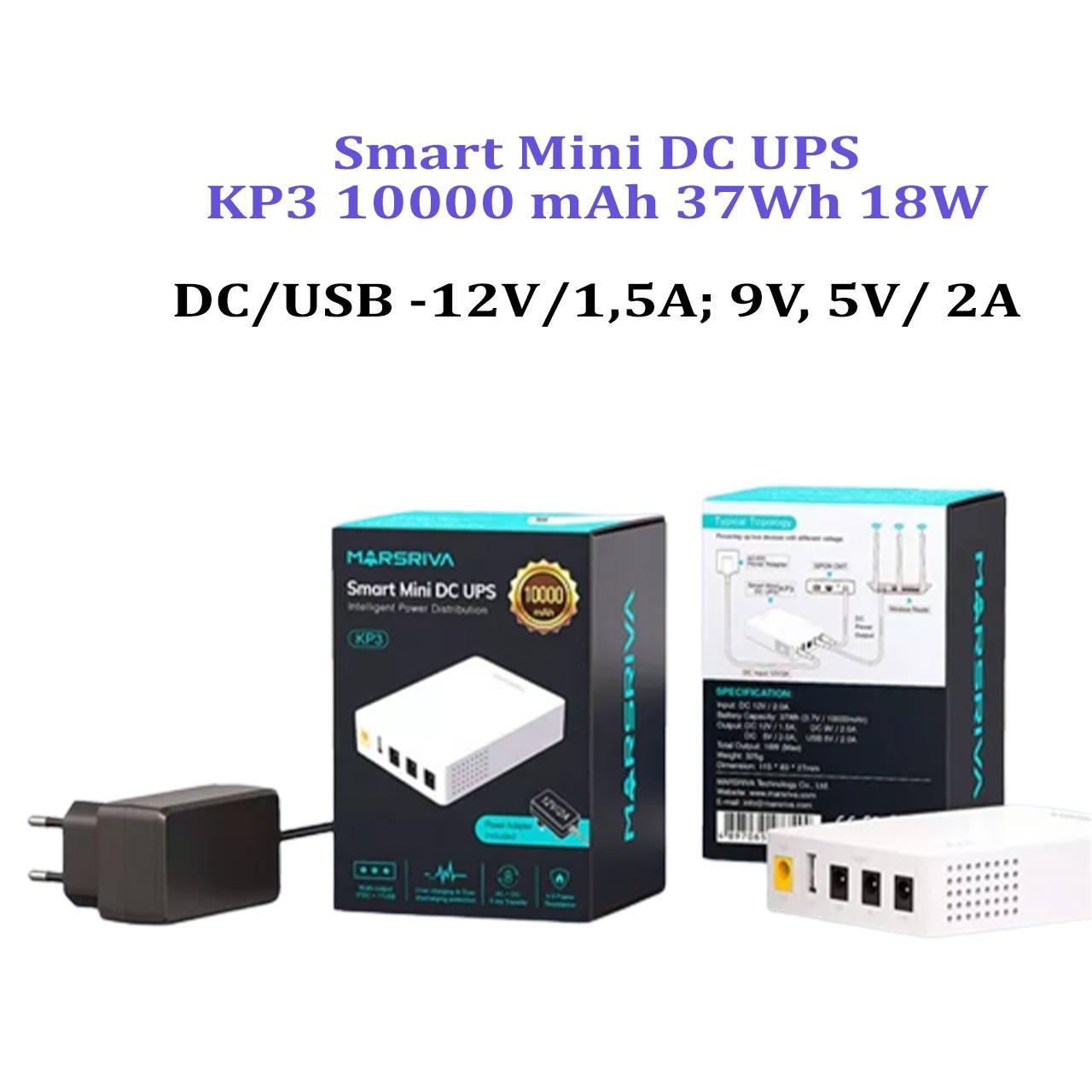 Marsriva Smart Mini Dc Ups Kp White