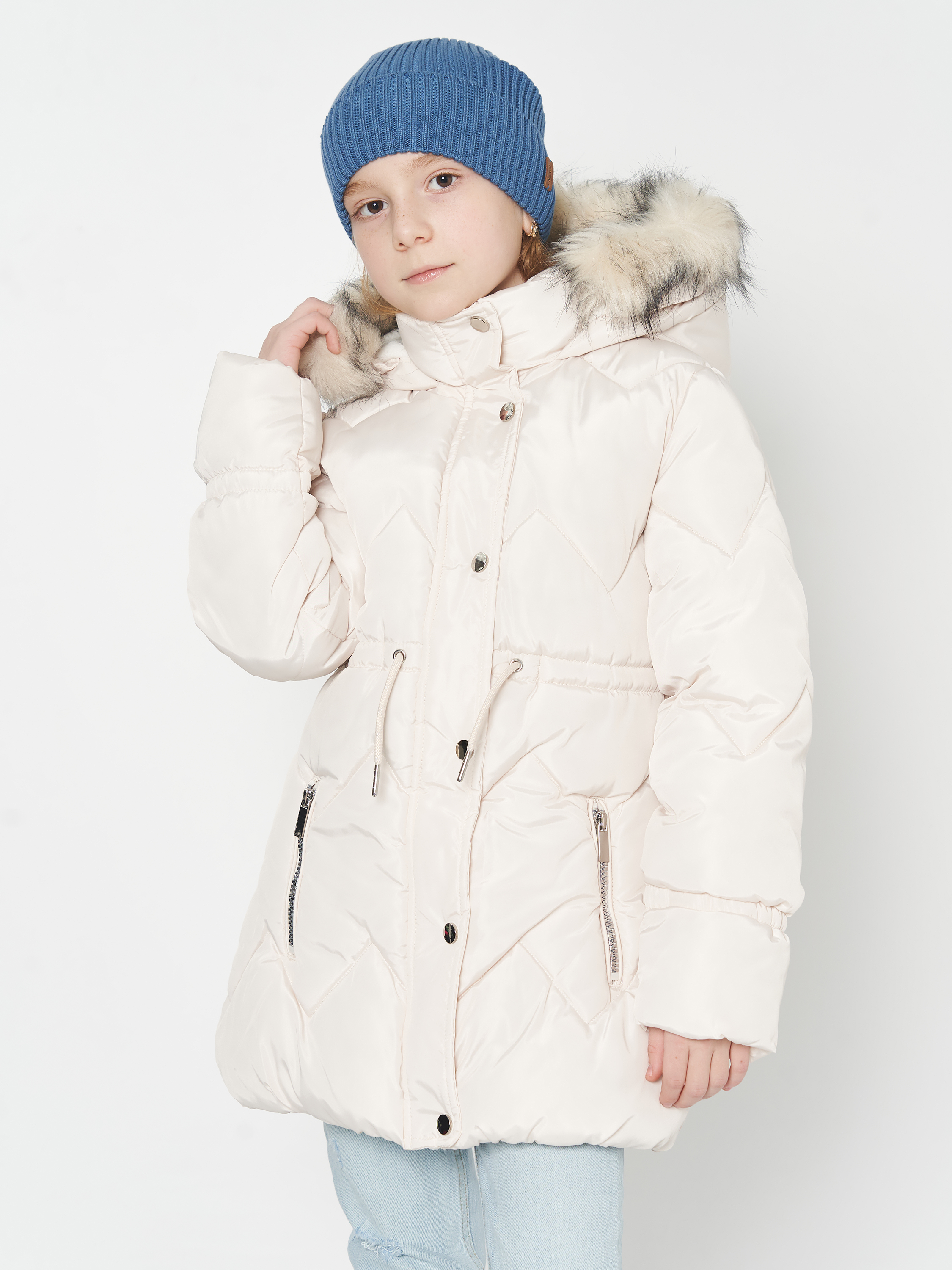 Акція на Дитяче зимове пальто для дівчинки Minoti Retreat 1 37169JNR 98-104 см Кремове від Rozetka