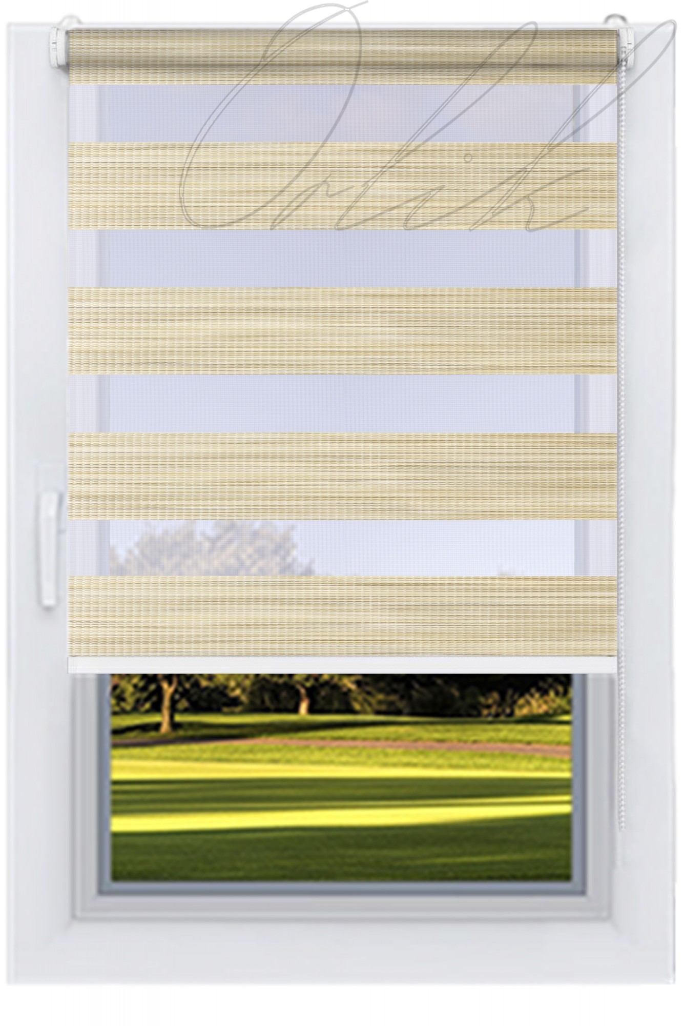 

Ролета тканевая DECOLUX лофт 82,5х160 BAHAMA-2741 День-Ночь вал 19 белый