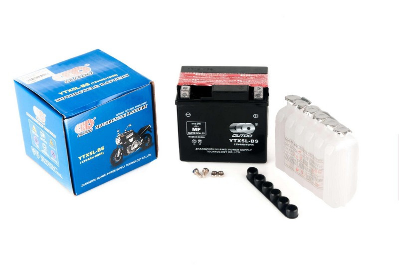 АКБ 12V 4А заливной (119x60x128, черный) (+электролит) OUTDO – низкие ...