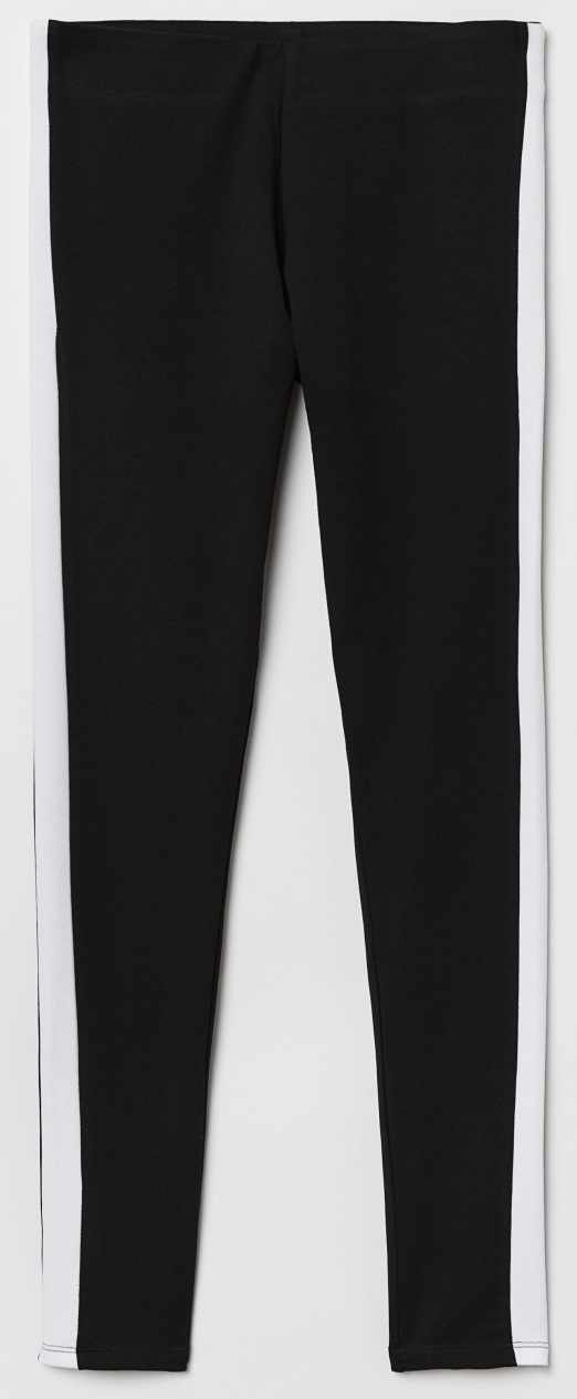 

Леггинсы H&M 01896168 S Черные/лампасы
