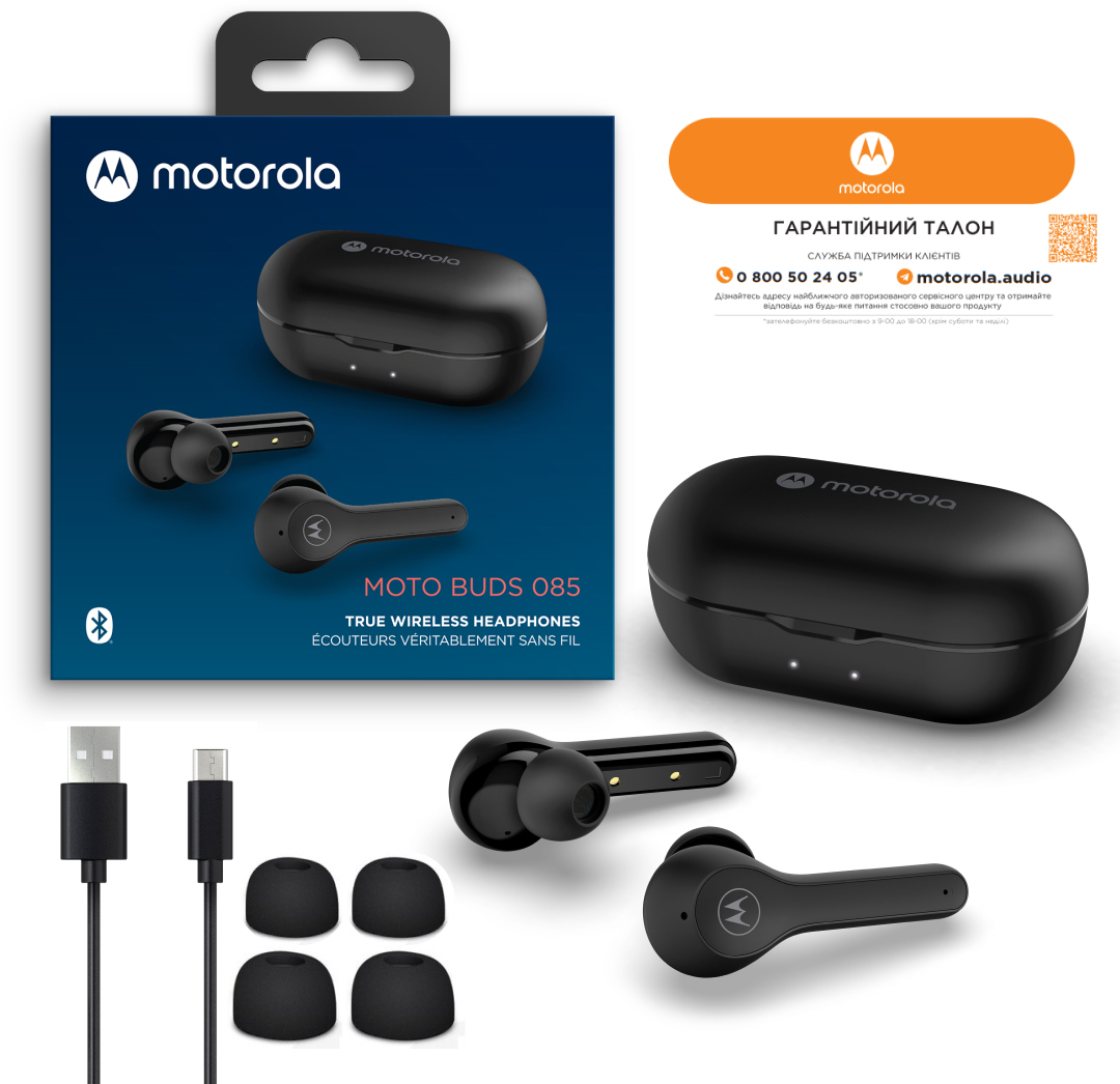 Наушники Motorola MOTO BUDS 085 Black TWS (BUDS085-B) купить в  интернет-магазине ROZETKA - Наушники Motorola MOTO BUDS 085 Black TWS  (BUDS085-B) по низкой цене в Киеве, Харькове, Днепре, Одессе, Запорожье,  Львове, Украине