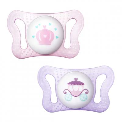 

Пустышка Chicco Physio Micro силиконовая 0-2 мес 2 шт розовая с футл. (75121.11)