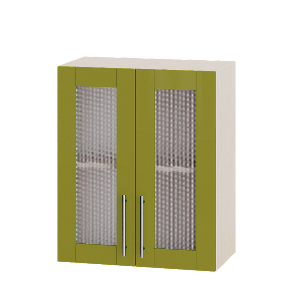 

Кухня Модерн модуль Верх Витрина ВВ10-600 Олива Глянец - Дуб молочный 60х30х72см