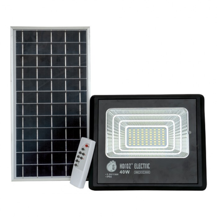 

Прожектор светодиодный на солнечной батарее Horoz Electric "TIGER-40" черный 40W 6400K 068-012-0040-010