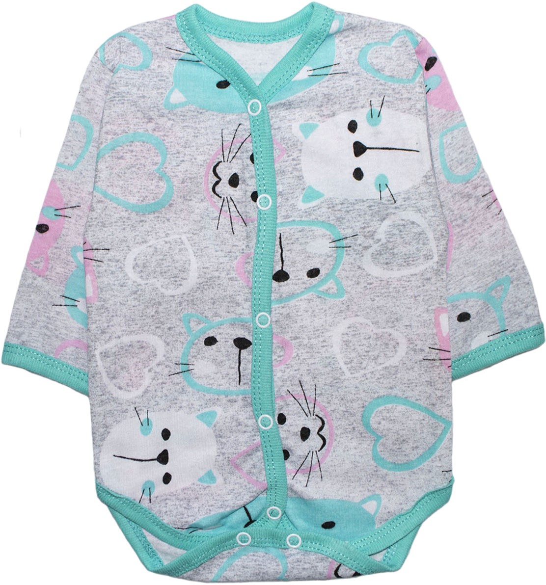 

Боди Малыш Style БД-03 68-74 см Серое кошка