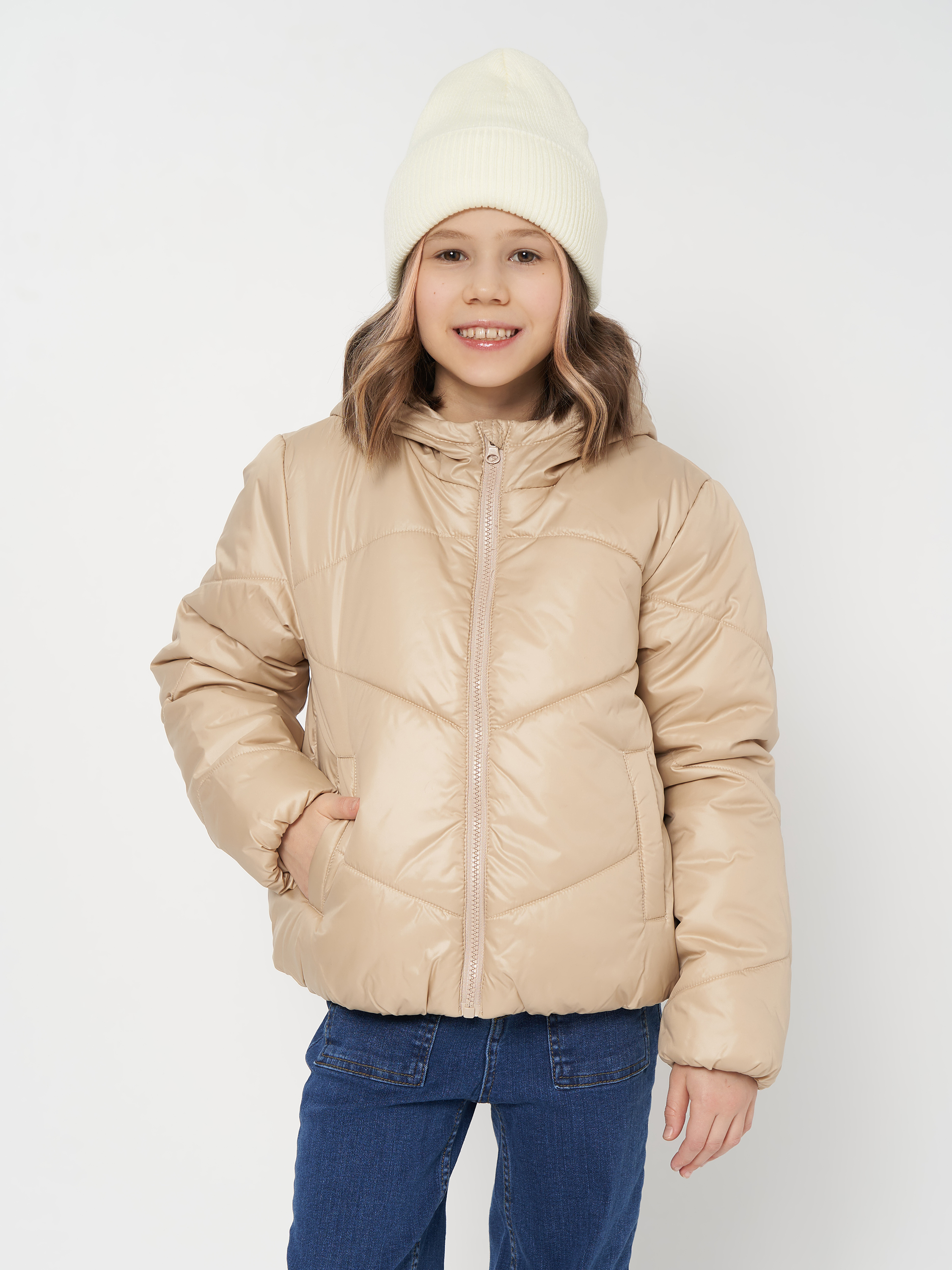 Акція на Дитяча демісезонна куртка для дівчинки Coccodrillo Outerwear Girl Kids ZC2152701OGK-002 98 см Бежева від Rozetka