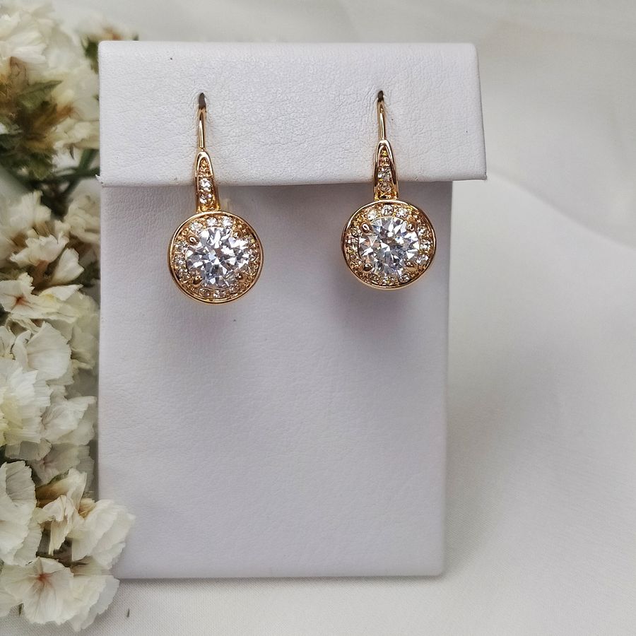

Серьги петли с круглым камнем 334 KH03 AB