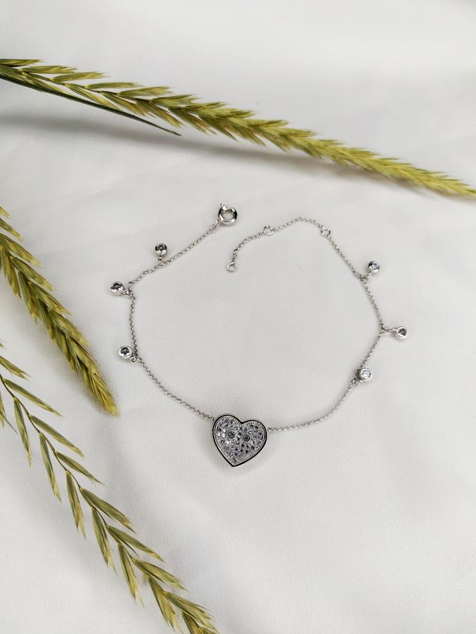 

Браслет тоненький с сердечком 19.5 см 22 2003 R6200