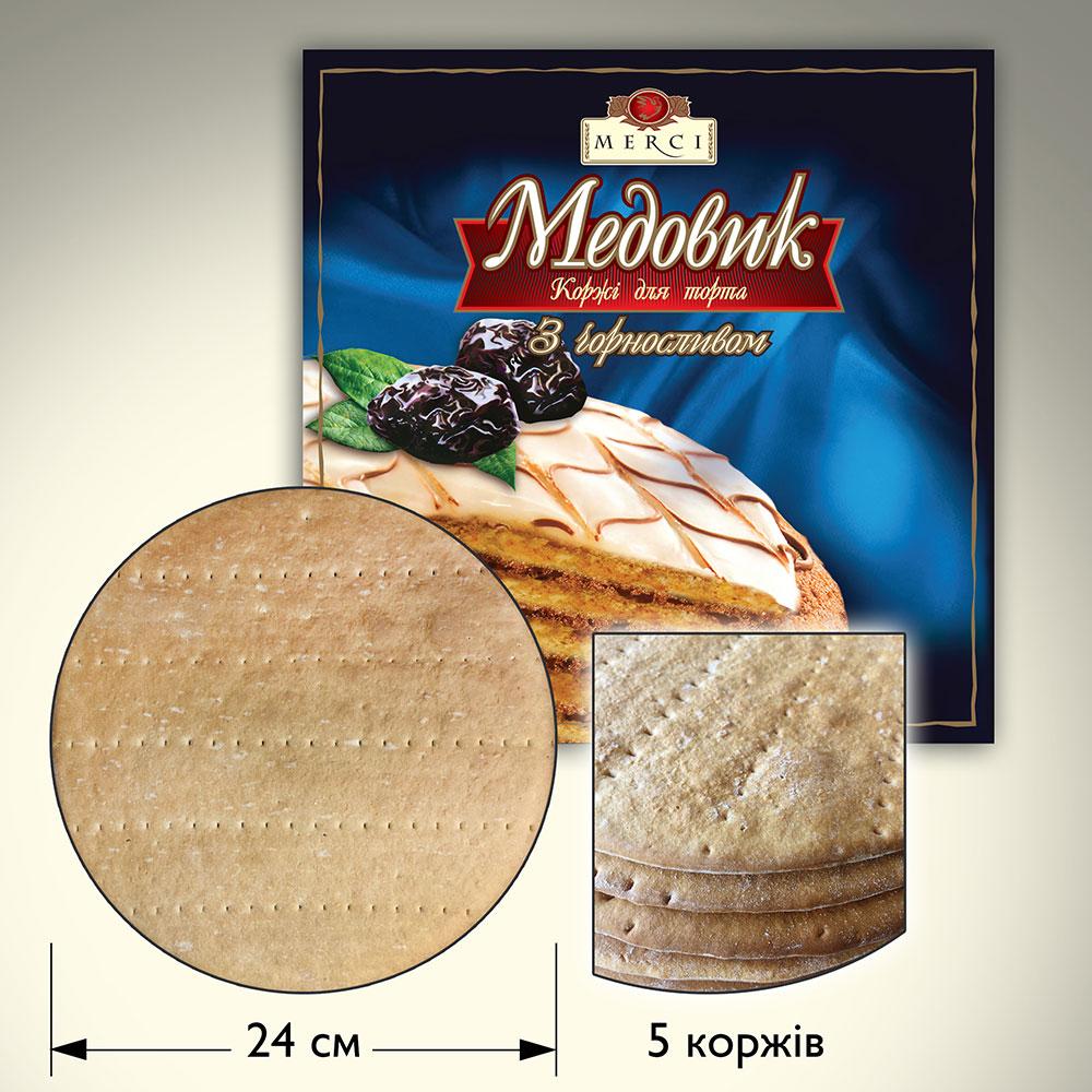 Коржи для торта Merci Cake "Медовик" с черносливом 500г. 1шт. – ROZETKA ...