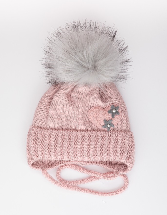 

Дитяча зимова шапка Ромашка пудровий 44-48 см. Alex