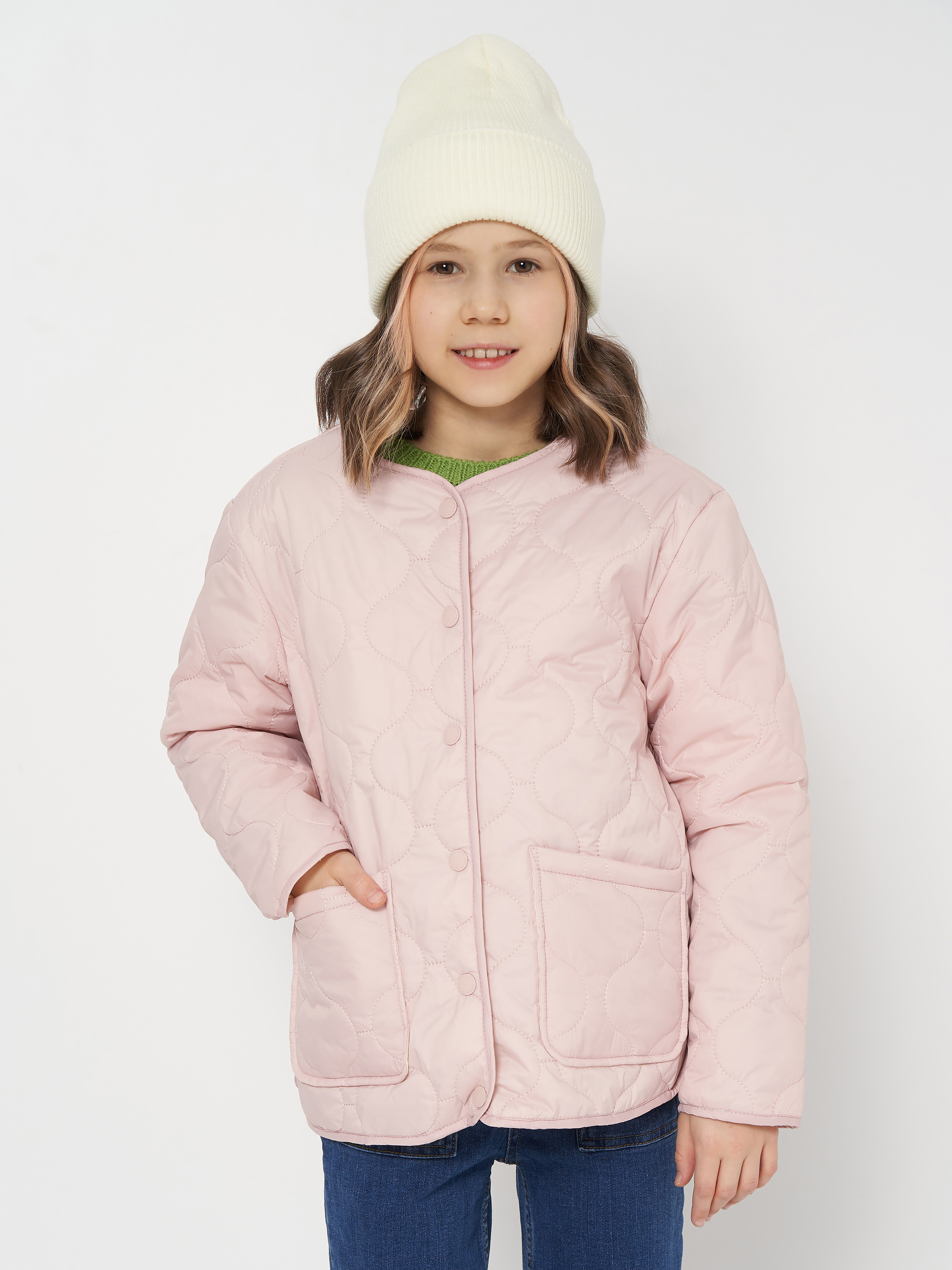 Акция на Дитяча демісезонна куртка для дівчинки Coccodrillo Flower WC2152201FLO-033 110 см Пудровий/Рожевий от Rozetka