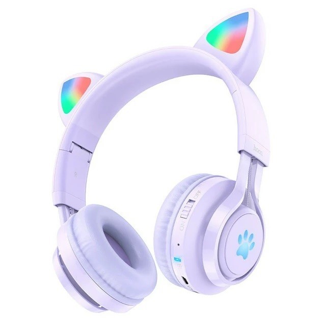 Наушники Bluetooth Hoco W39 Cat Ear для IPhone/Android/ПК purple купить ...