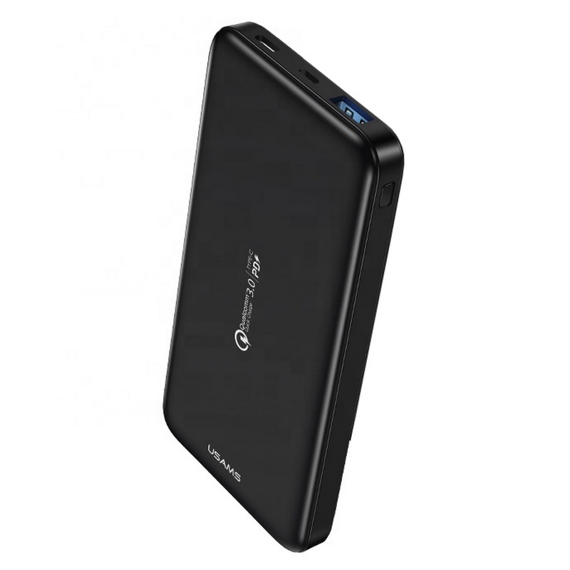 

УМБ Power Bank Usams 10000 mAh mini Charge 3.0 1xUSB 1xType-C/PD, входы Type-C/MicroUSB ультратонкий черный (US-CD92-BL)