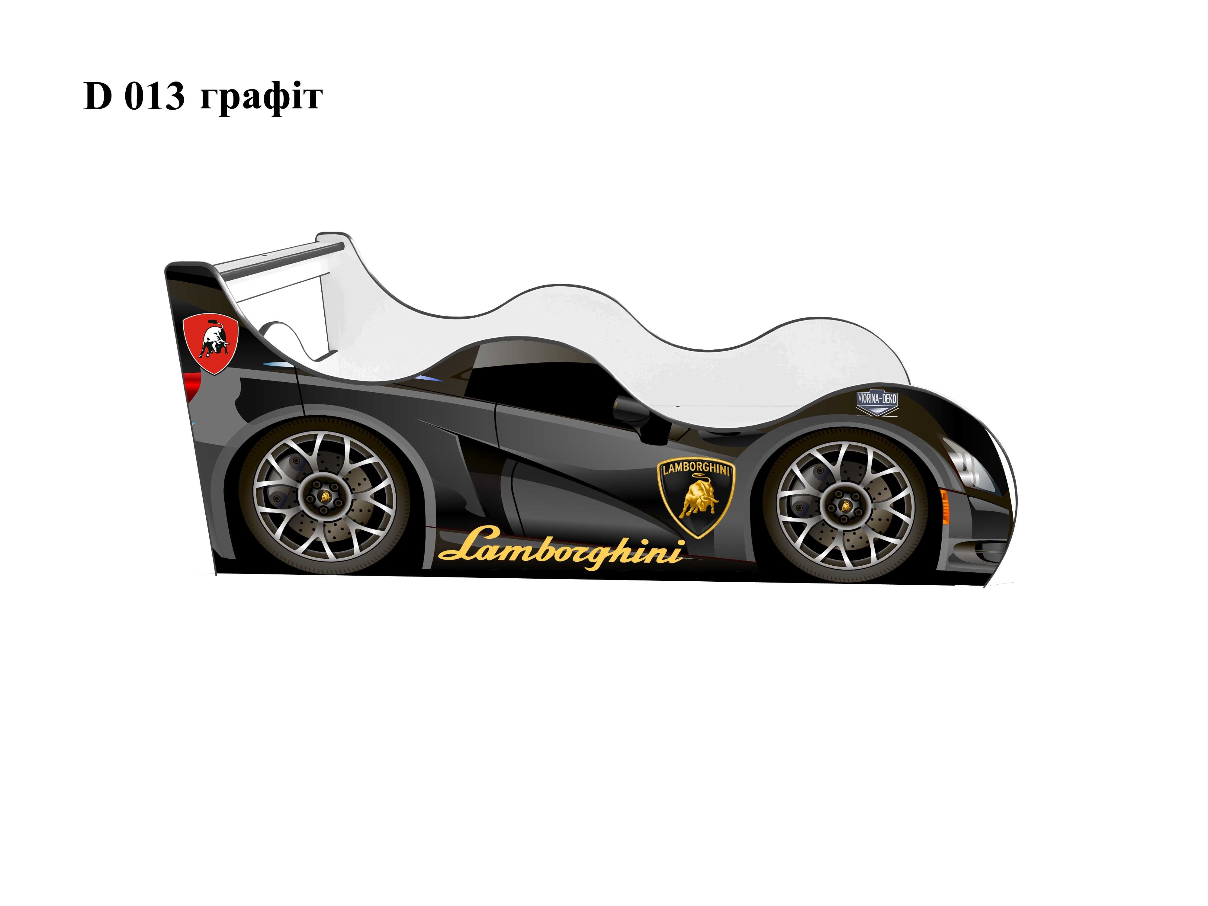 

Кровать машина Драйв D 013 из ЛДСП 80х170 графитовый Viorina-Deko