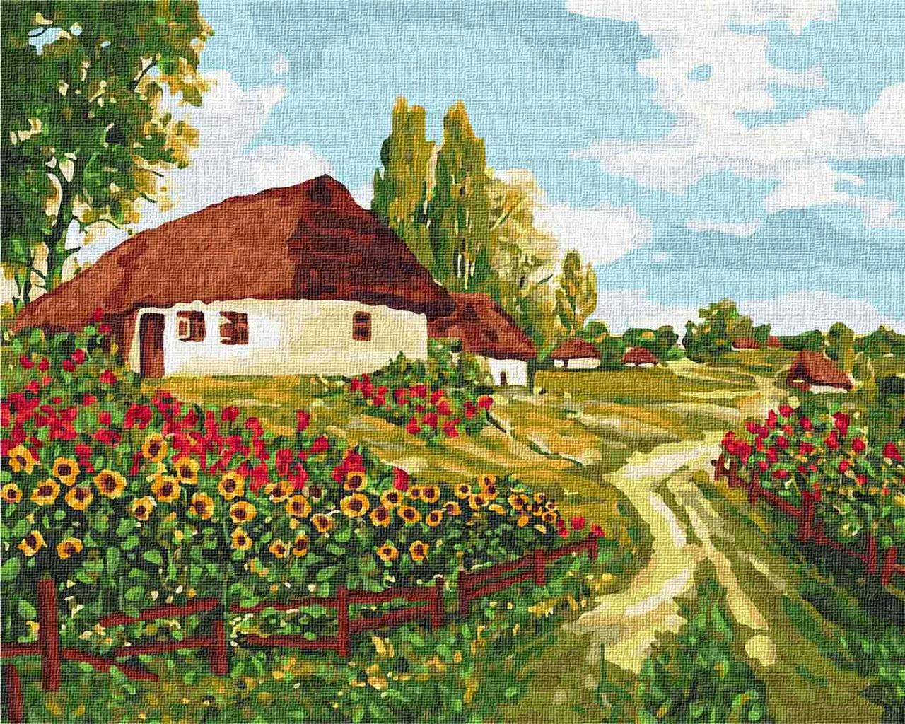 Картина по номерам Украинское село 40*50 см Идейка KHO2277 – низкие ...
