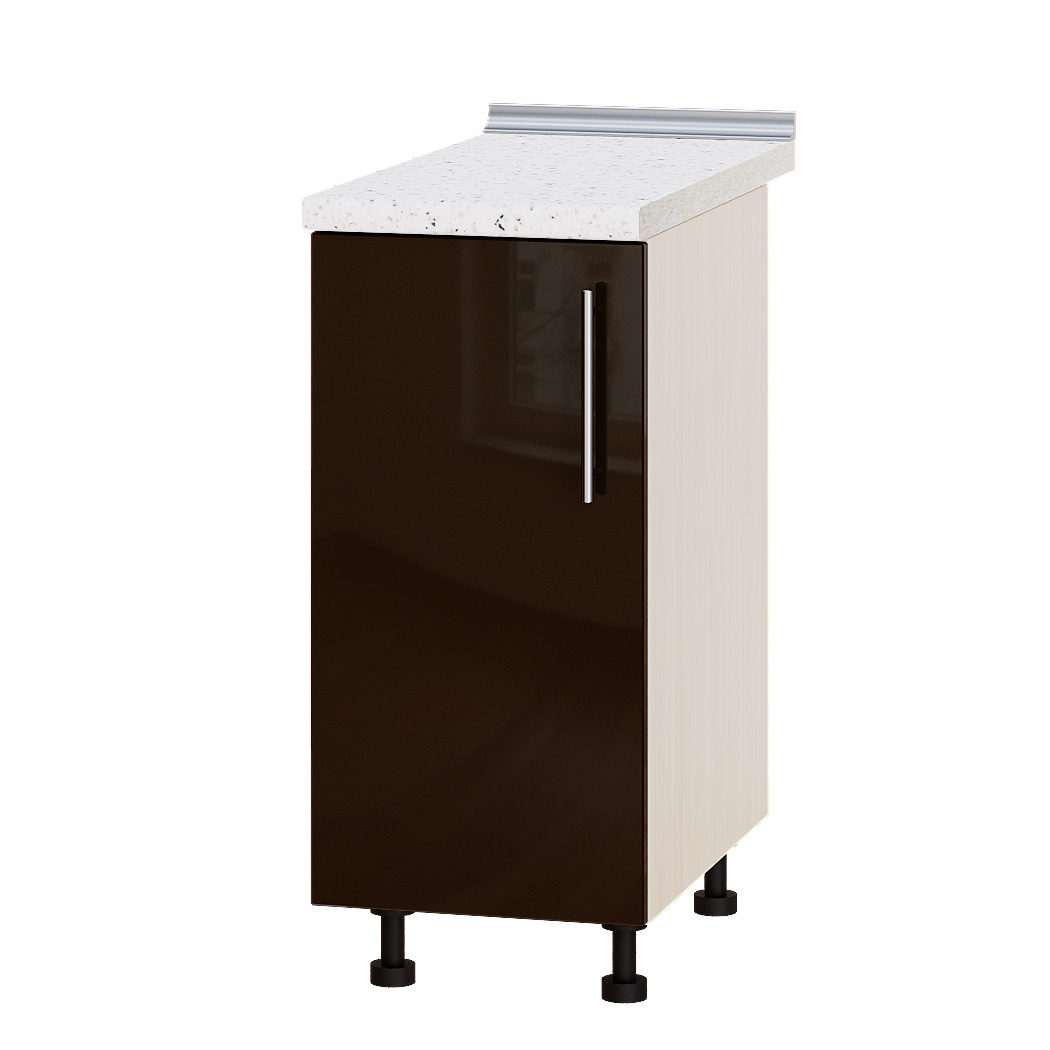 

Кухня Модерн модуль Низ Н83-370 Шоколад Глянец - Дуб молочный 37х47х82см + столешница