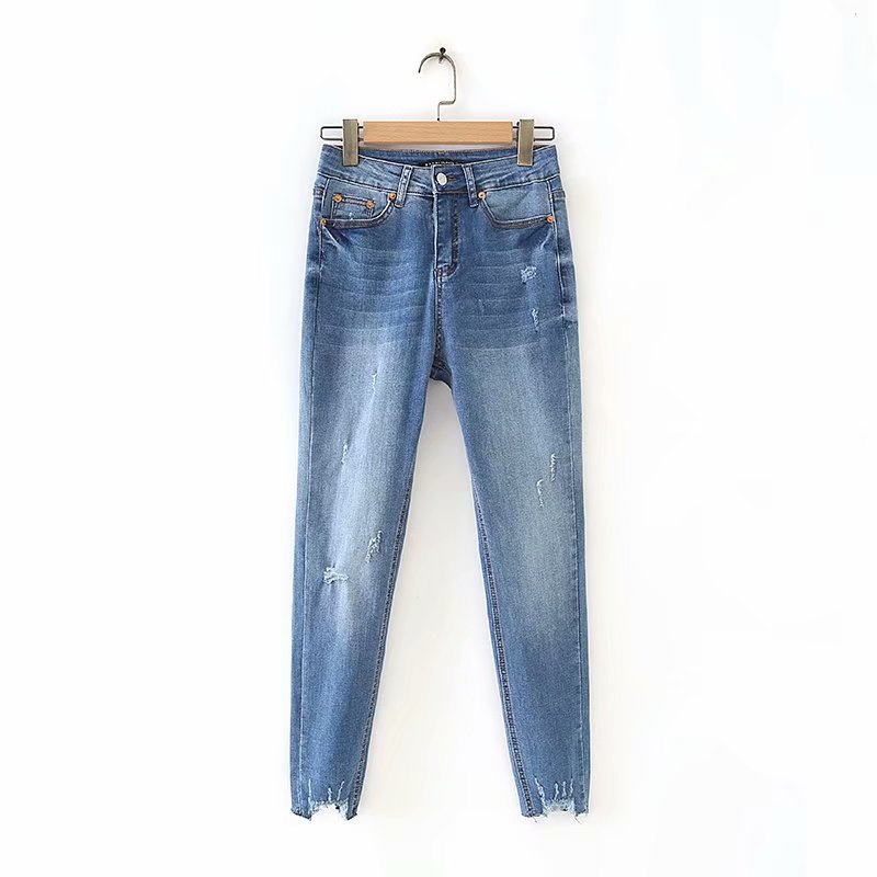 

Джинсы женские с необработанным краем и потертостями Original Berni Fashion (M) Синий