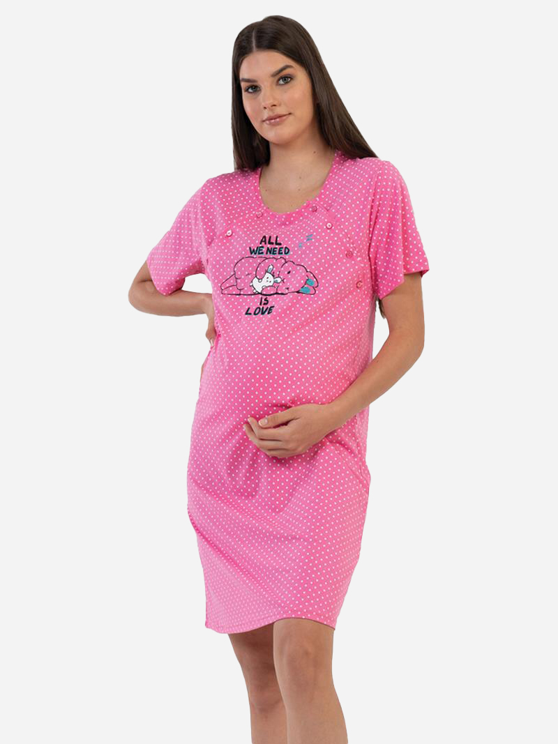 Акція на Нічна сорочка для вагітних Vienetta 187776 L Рожева від Rozetka