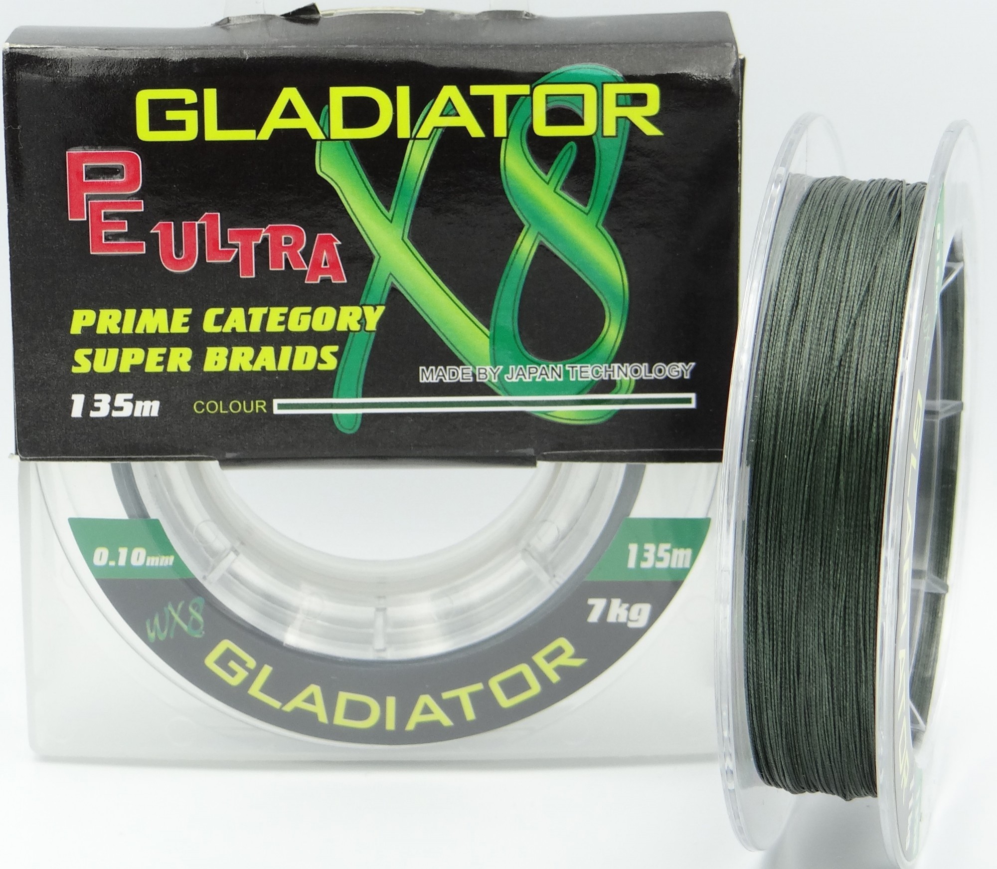 

Шнур Gladiator WX8 135 м 0.10 мм 7 кг Зеленый (WX-8-10-green)