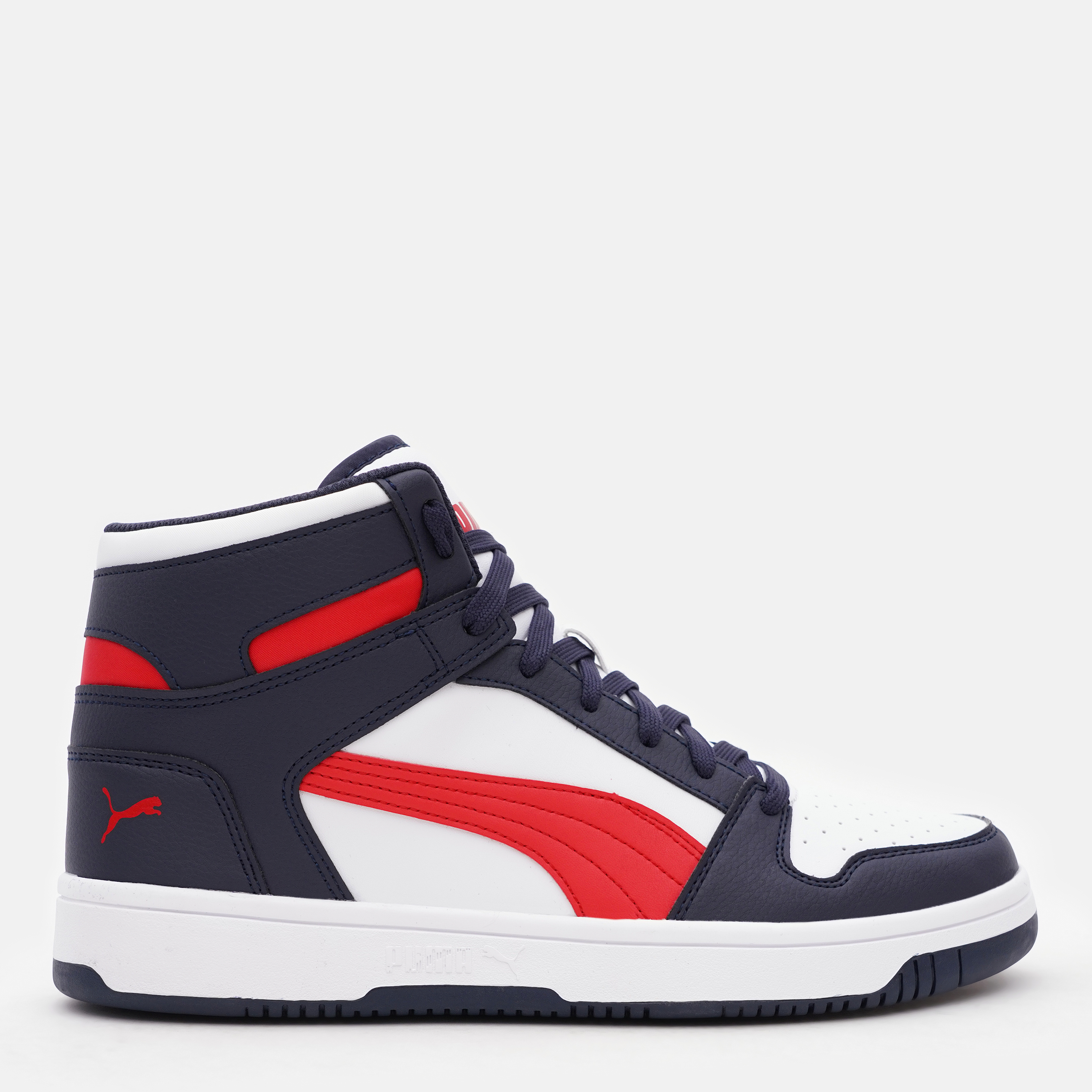 Акція на Чоловічі черевики низькі Puma Rebound LayUp SL 36957329 40.5 (7) 26 см Parisian Night-High Risk Red-White від Rozetka