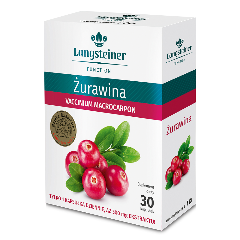 

Натуральный препарат Langsteiner Zurawina Клюква Защита мочевыводящих путей, 30 капсул