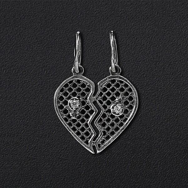 

Серебряный подвес с фианитами "Сердце для двоих" 3210