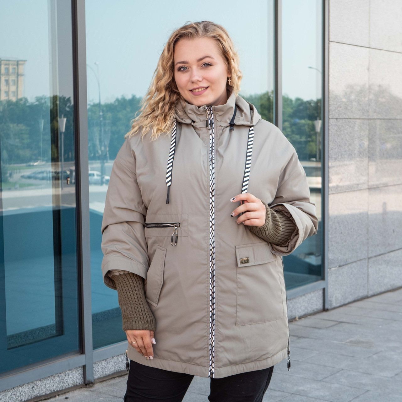 Женская весенняя куртка большого размера UF-Fashion Сити-хо 60 ...