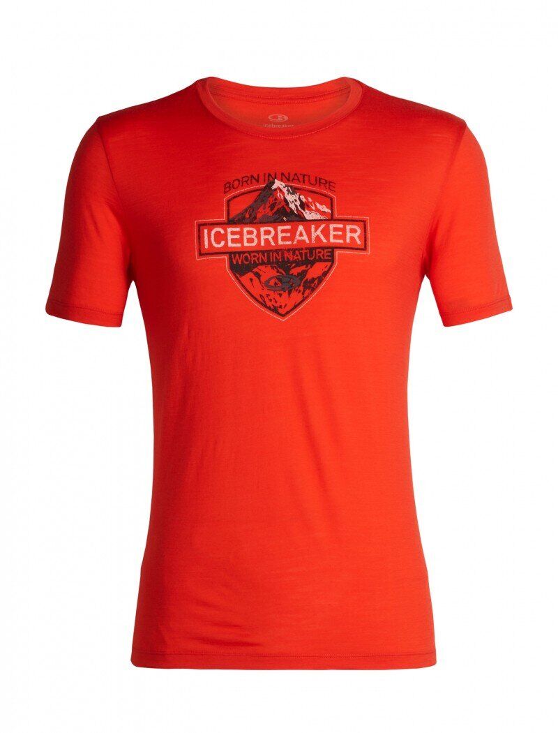 

Термофутболка мужская Icebreaker Tech Lite Short Sleeve Crewe Alpine Crest Chili Red M (104 312 601 M)