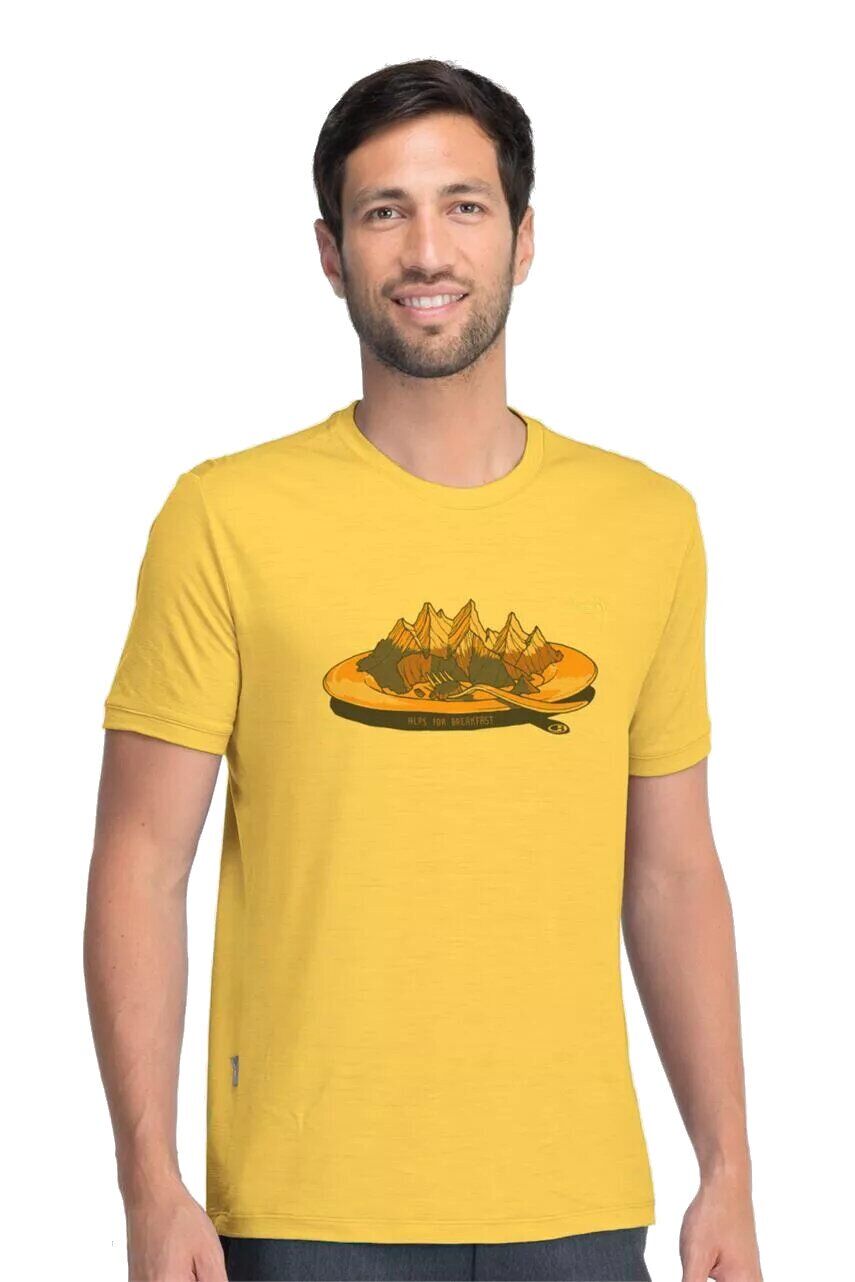 

Термофутболка мужская Icebreaker Tech T Lite Short Sleeve Alps for breakfast Harvest L (100 781 K02 L)