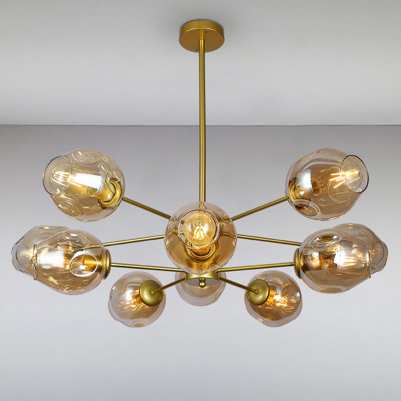 

Люстра подвесная молекула Light House LS-15178-10 GD+BR золото