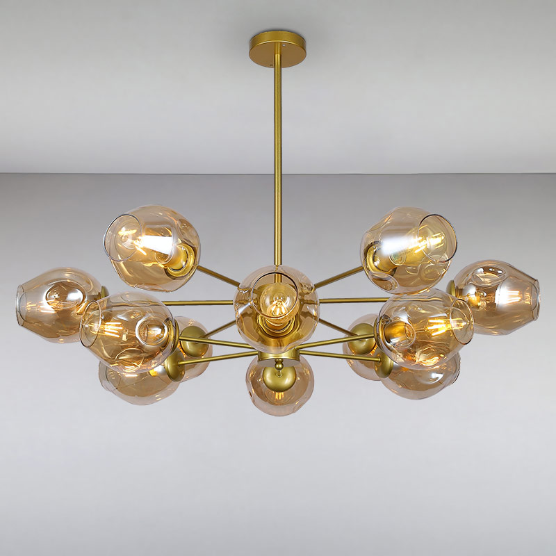 

Люстра подвесная молекула Light House LS-15178-12 GD+BR золото