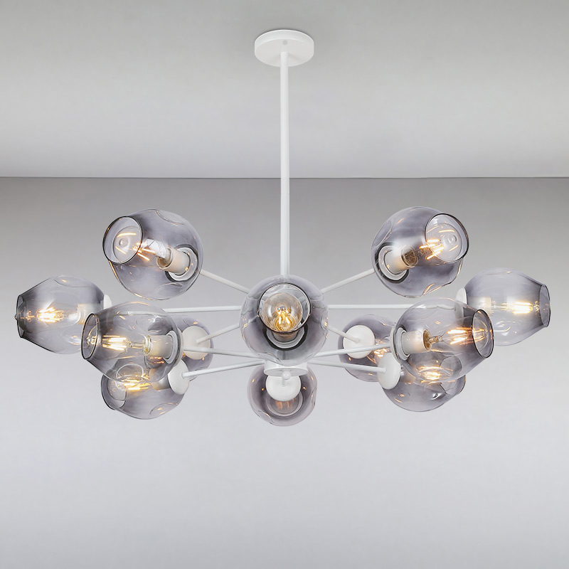 

Люстра подвесная молекула Light House LS-15178-12 WH+BK белая
