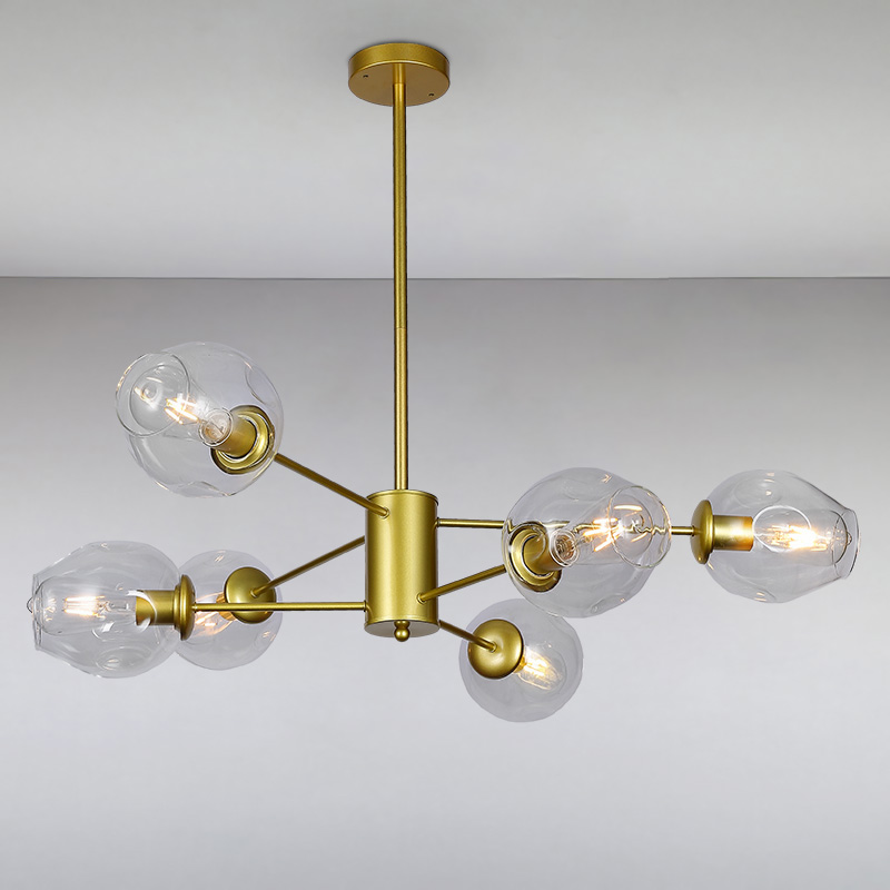 

Люстра подвесная молекула Light House LS-15178-6 GD+CL золото