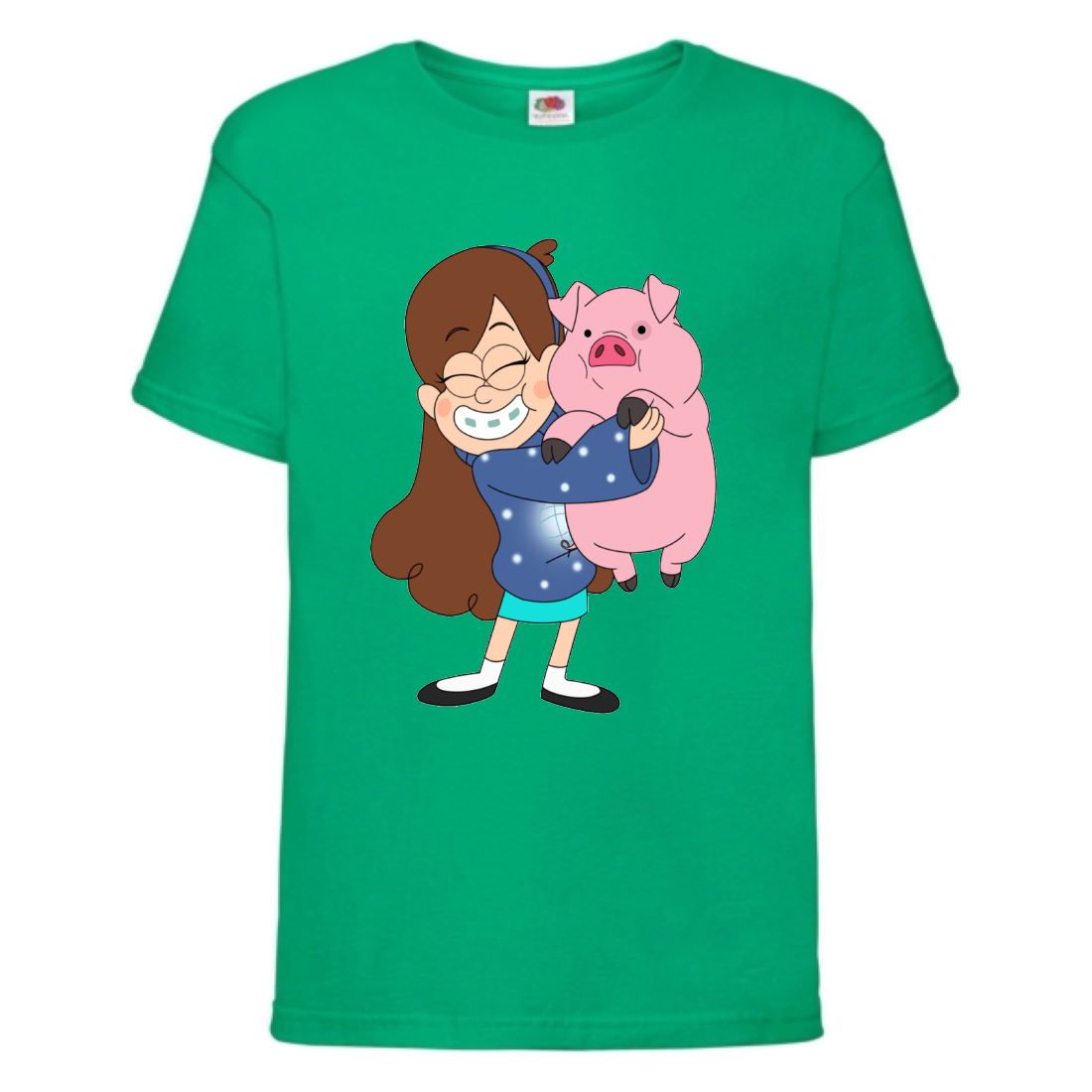 

Футболка детская Гравити Фолз Мэйб piggy 2 (Gravity Falls Mayb piggy 2) зеленая (GF grn-07) 140 см