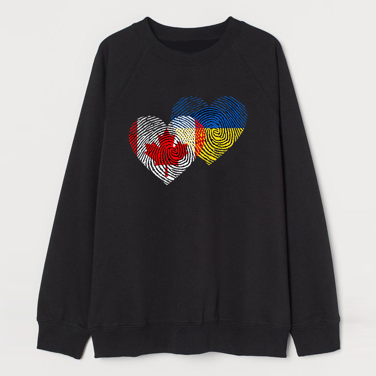 Акція на Світшот жіночий Love&Live Canada Ukraine LLP02981 XL Чорний з принтом від Rozetka