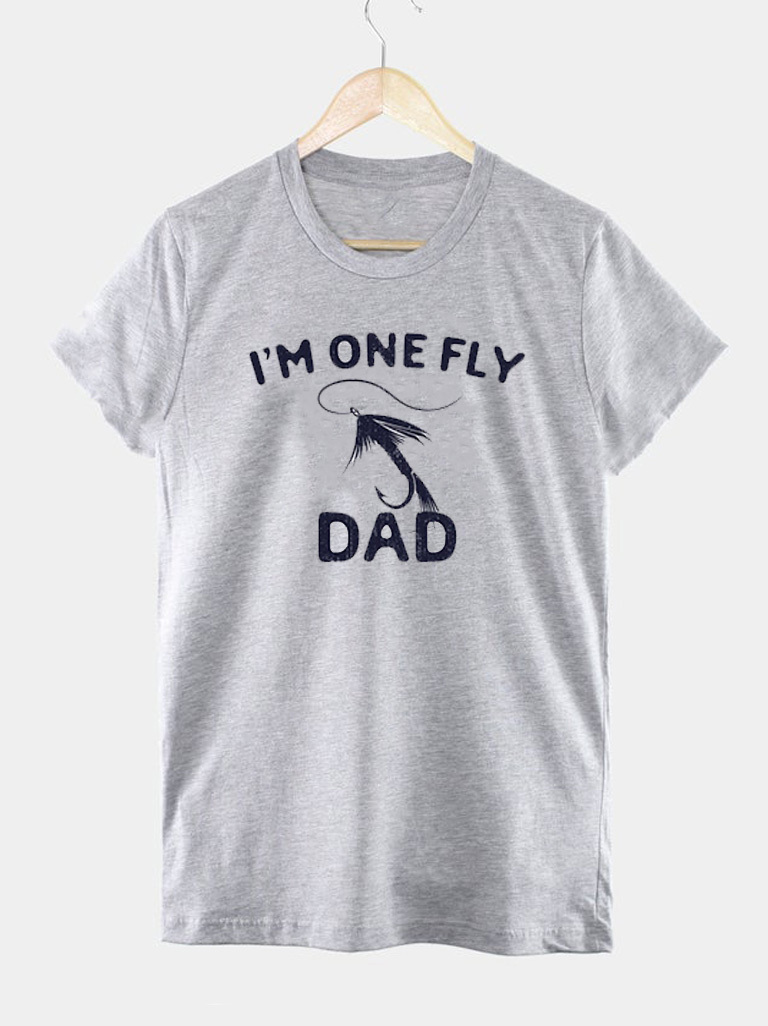 Акция на Футболка Love&Live I'm one fly dad LLP00691 M Сіра от Rozetka