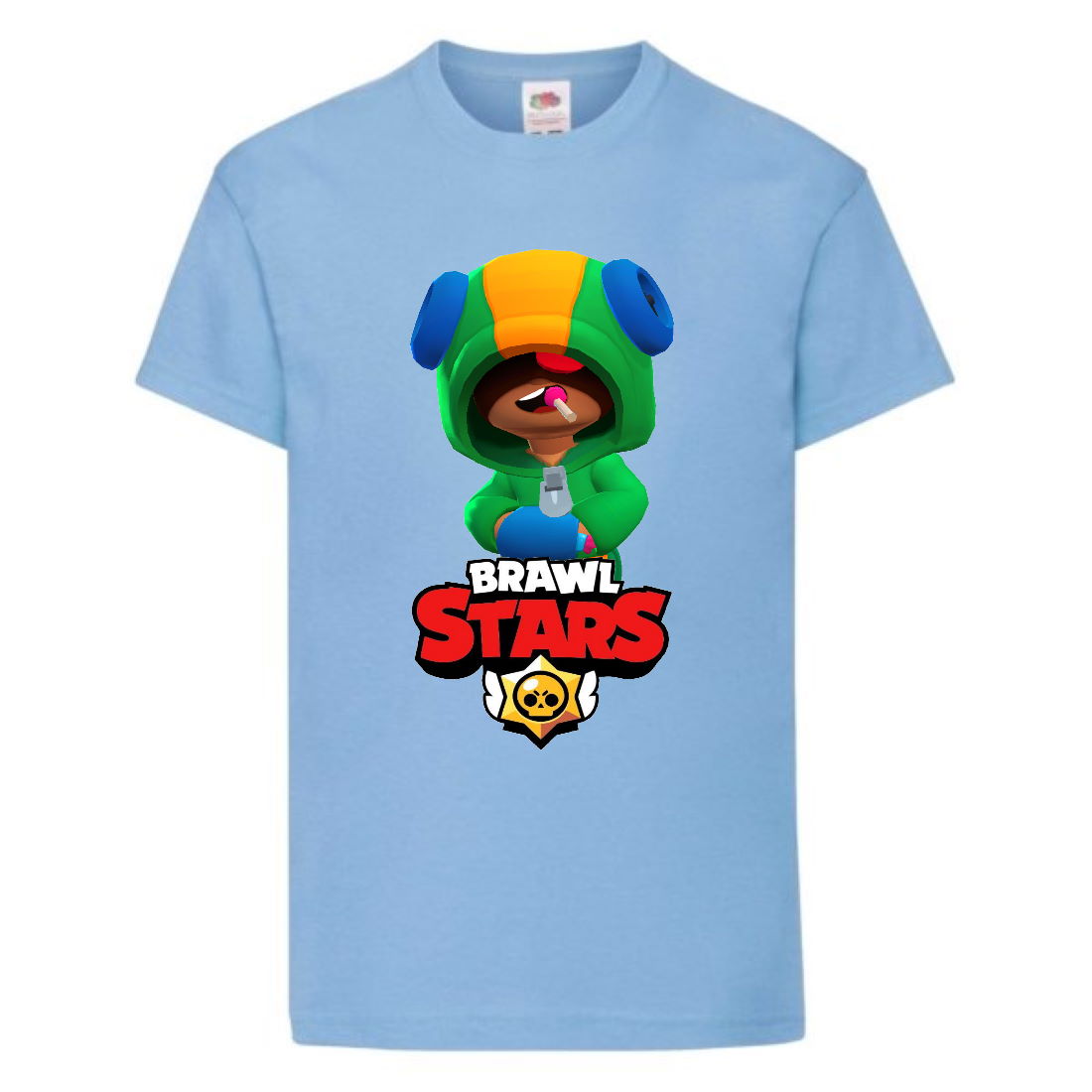 

Футболка детская Бравл Старс Леон (Brawl Stars Leon) светло голубая 164 см