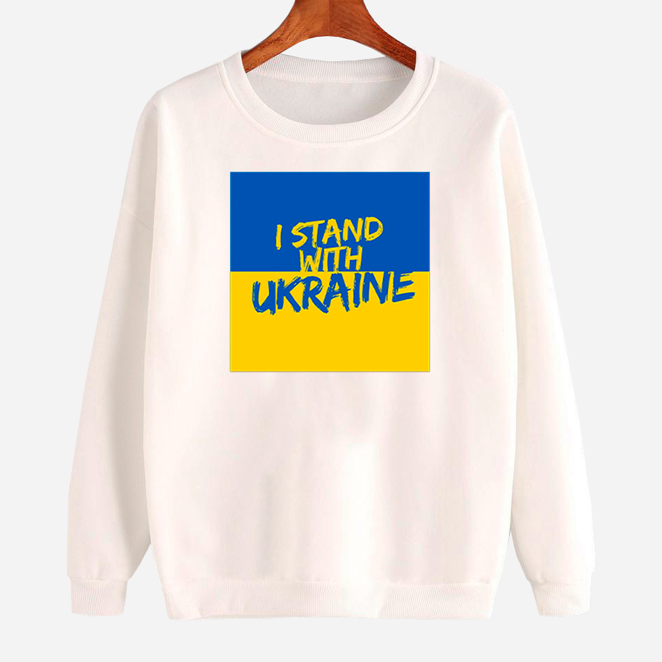 Акція на Світшот жіночий Love&Live I stand with Ukraine-2 LLP01530 M Білий з принтом від Rozetka